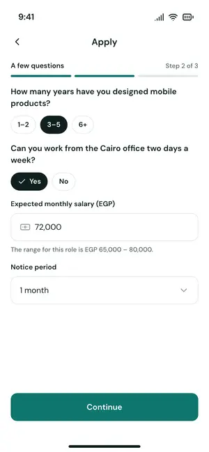 Screening questions, Default